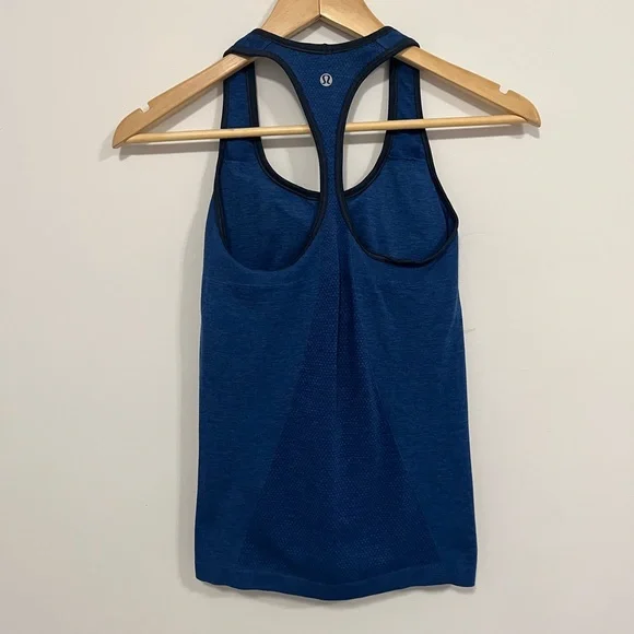 Lululemon Ebb & Flow Racerback Tank  Heathered Rugged Blue/Heathered Inkwell 6 - Picture 13 of 16